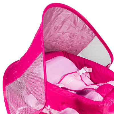 SwimWays Inflatable Infant Baby Spring Pool Float w/ Canopy, Pink (Open Box)