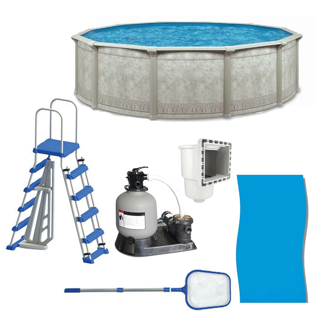 Aquarian Venetian 24ft x 52in Above Ground Swimming Pool with Liner and Skimmer - VMInnovations