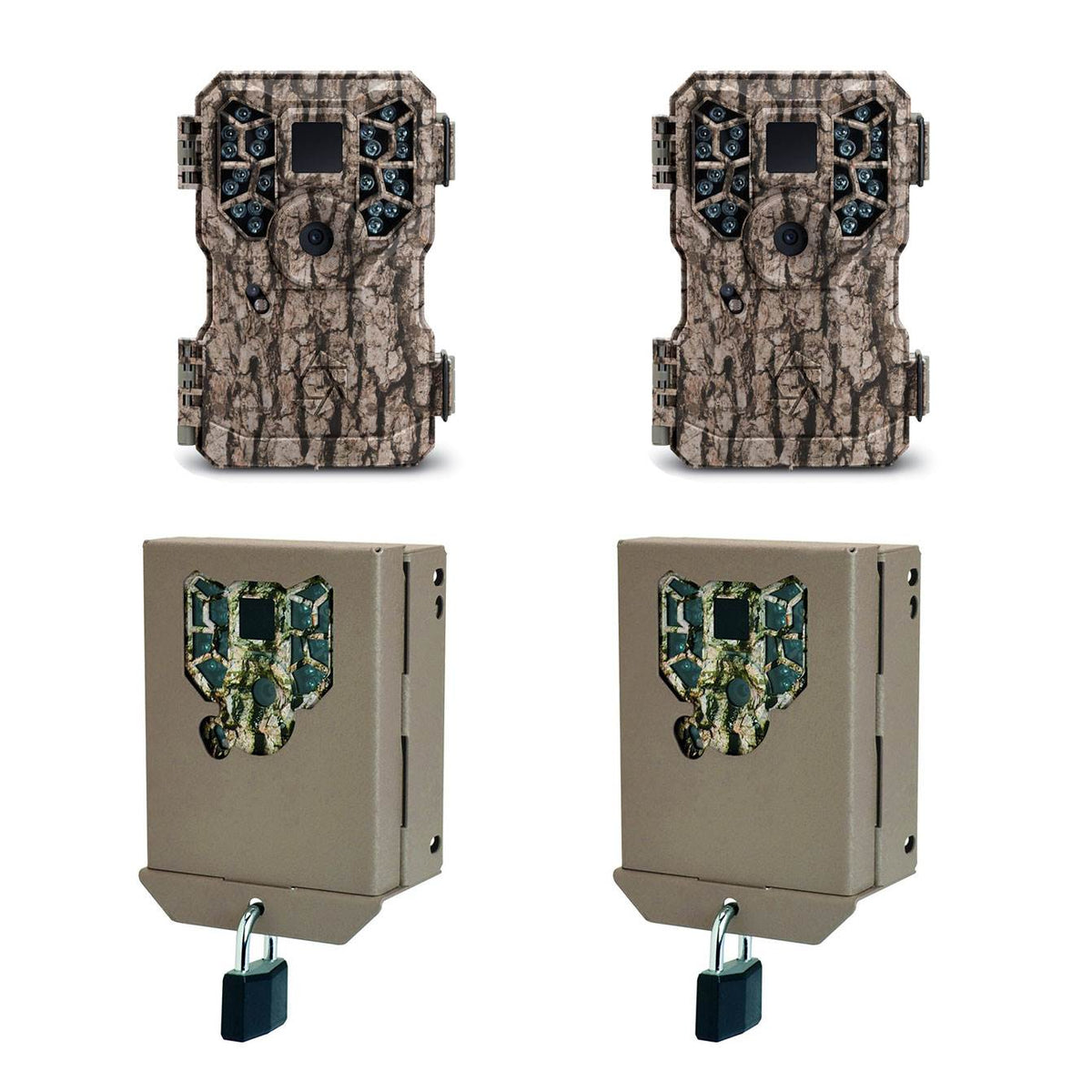 Stealth Cam Mini Game Trail Camera and Trail Camera Steel Security Box (2 pack)