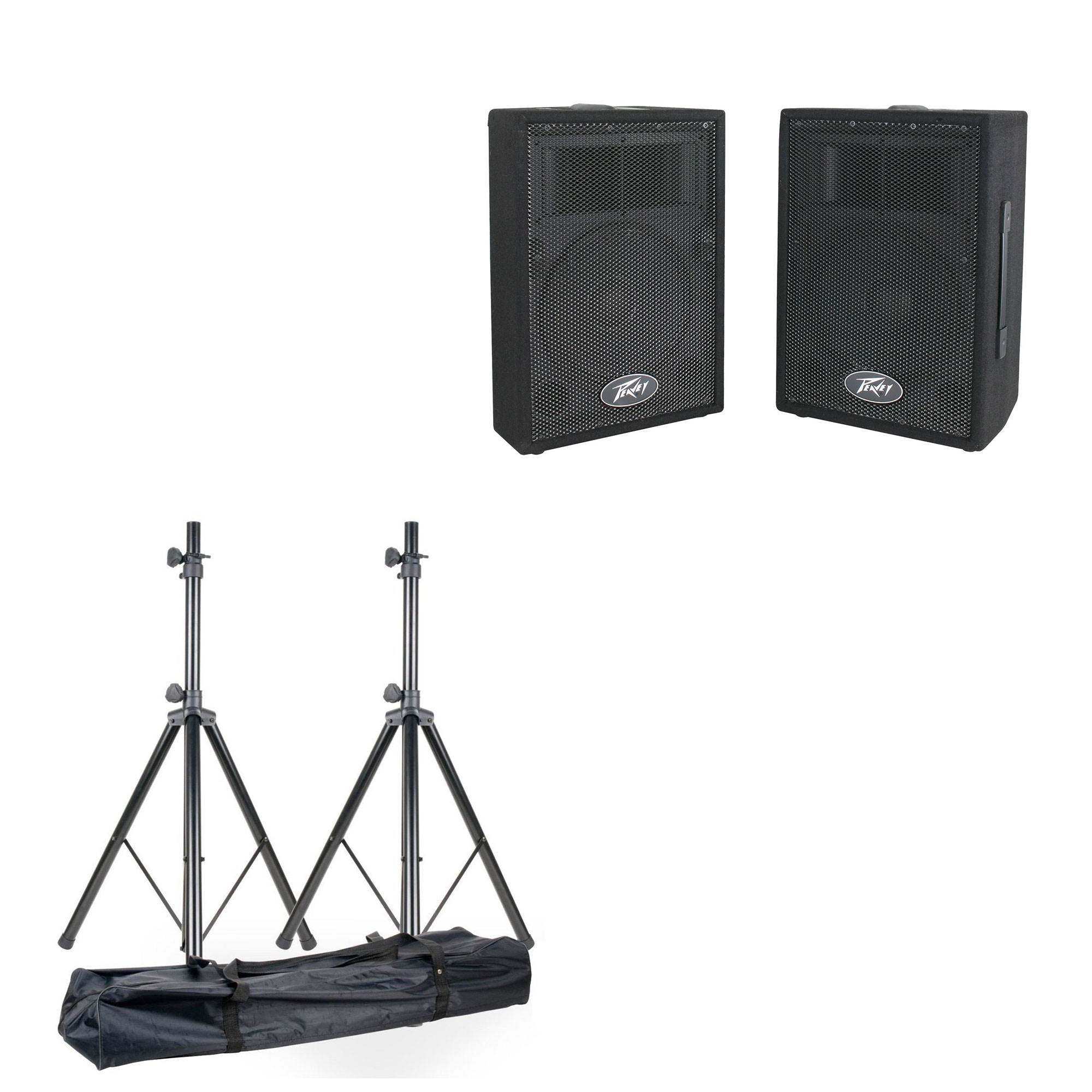 American DJ Universal ACCU 2 6' Speaker Stands + Peavey DJ PA Speaker System