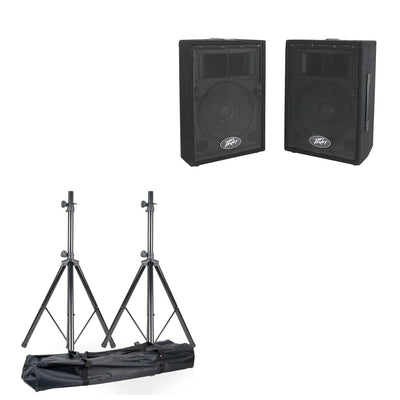 American DJ Universal ACCU 2 6' Speaker Stands + Peavey DJ PA Speaker System