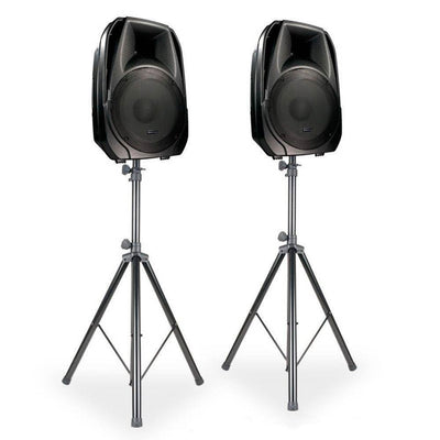 American DJ Universal ACCU Speaker Stands + Peavey Carpeted Pro Speaker System