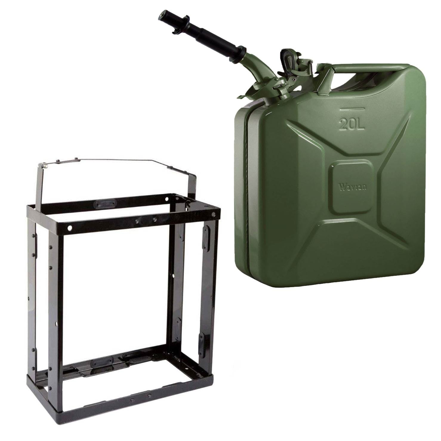 Wavian 5.3 Gallon Jerry Can w/Spout & Wavian Jerry Can Mounting System