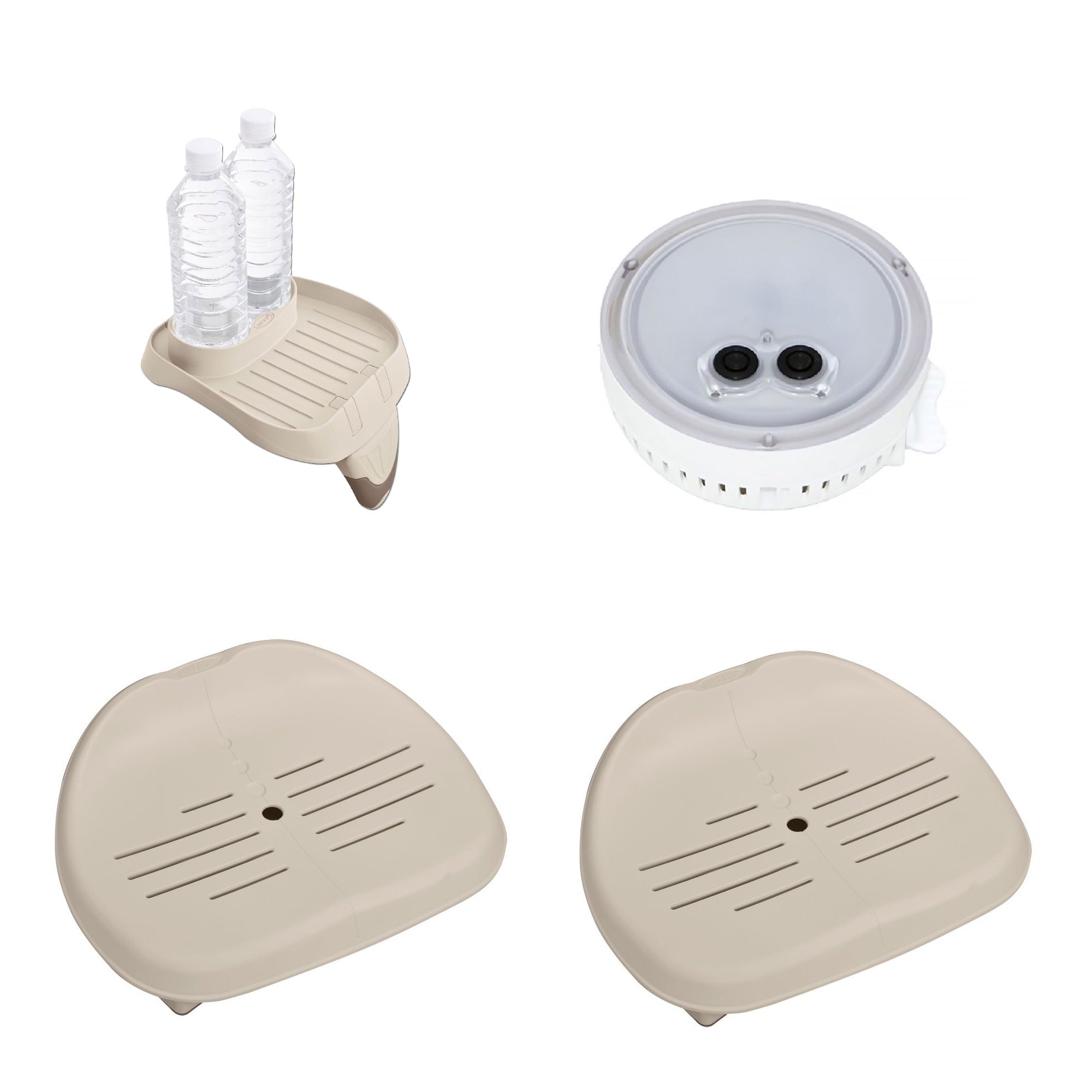 Intex LED Light For Spa w/ Cup Holder And Refreshment Tray w/ Seat For Spa(2 Pk) - VMInnovations