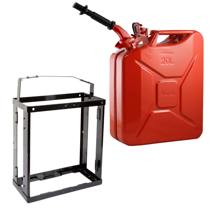 Wavian 5.3 Gallon Jerry Can w/ Spout & Wavian 5 Gallon Jerry Can Mounting System