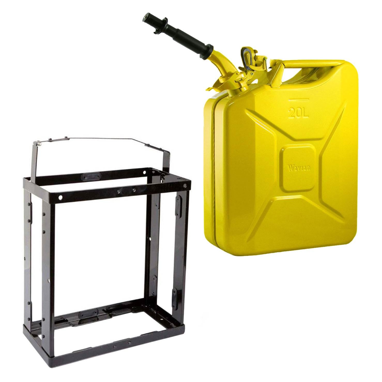 Wavian 5.3 Gallon Jerry Can w/ Spout & Wavian 5 Gallon Jerry Can Mounting System