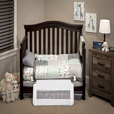 Regalo Swing Down 33 Inches Long Convertible Mesh Crib Safety Railing, White