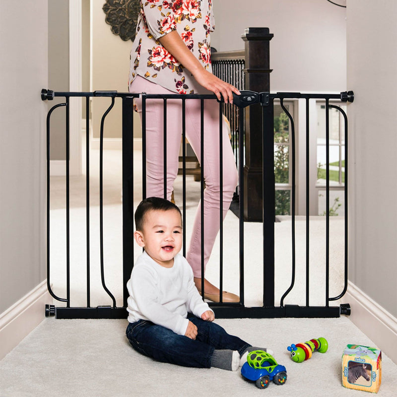 Regalo Easy Step 51 Inch Extra Wide Walk Thru Baby and Pet Safety Gate, Black