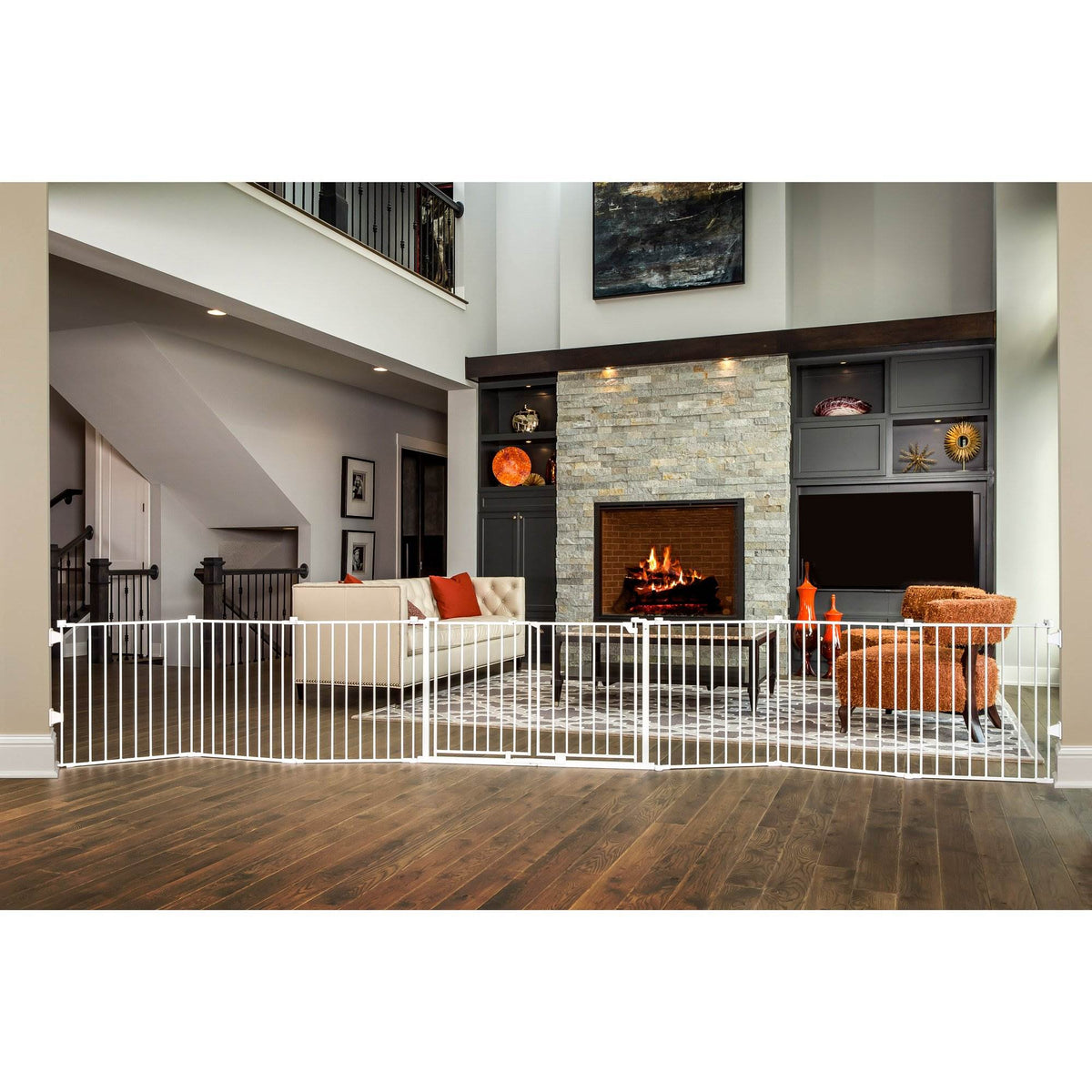 Regalo 8 Panel Metal Frame Double Door Super Wide Baby Gate & Play Yard, White - VMInnovations
