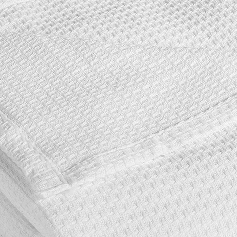 Elite Home 108 x 90 Inch Grand Hotel Cotton Thermal Throw Blanket, King, White