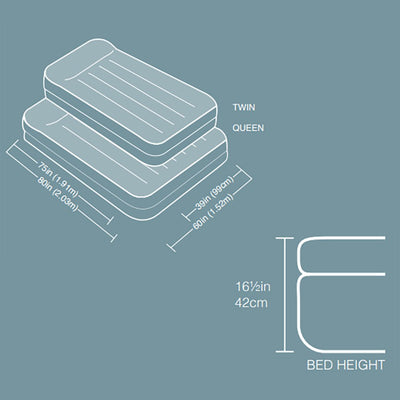 Intex Raised Fiber Tech Air Mattress Bed with Built In Pump, Queen (3 Pack)