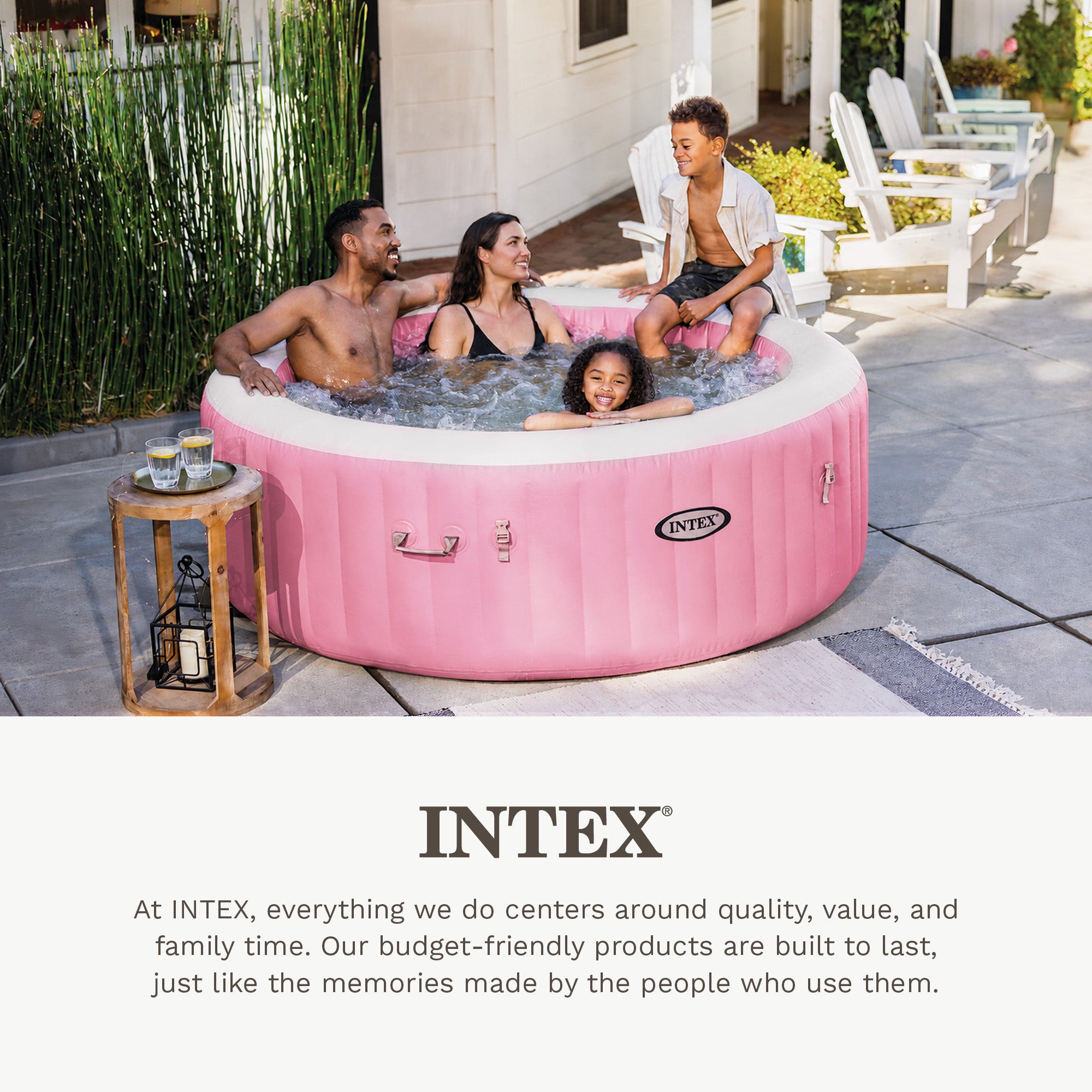 INTEX PureSpa Bubble Massage Spa Set with Energy Efficient Cover, 77" x 28" - VMInnovations