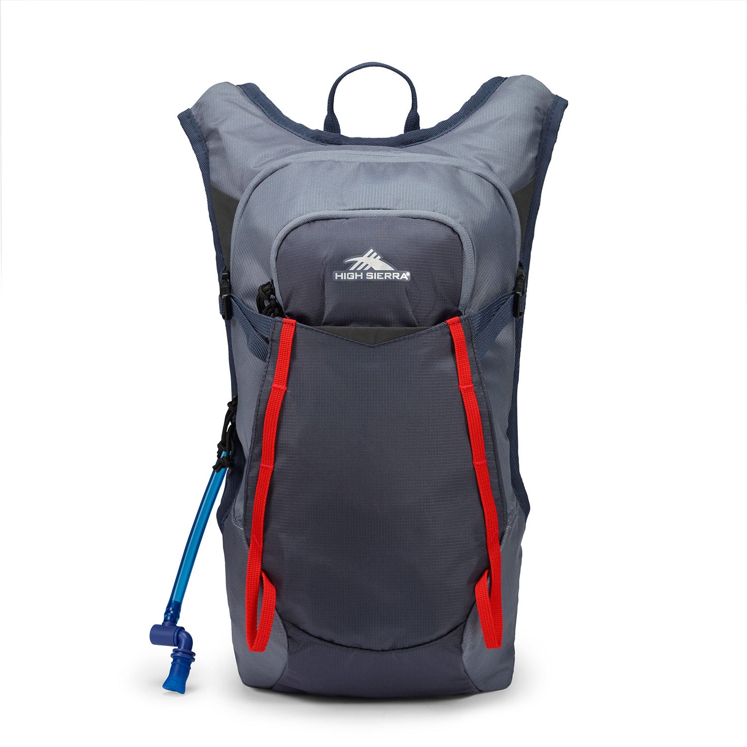 High Sierra Hydrahike 2.0 8L Hydration Water Backpack for Hiking, Gray & Red