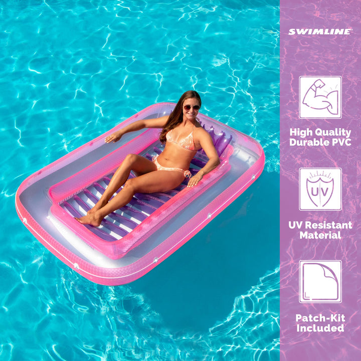 Swimline 71" Swimming Pool Inflatable Suntan Tub Float Lounge Chairs (3 Pack) - VMInnovations