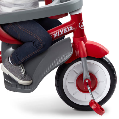 EZ Fold 4-in-1 Stroll 'N Trike Infant Toddler Stroller Tricycle, Red (Open Box)