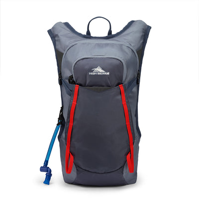 High Sierra Hydrahike 2.0 8L Hydration Water Backpack for Hiking, Gray & Red