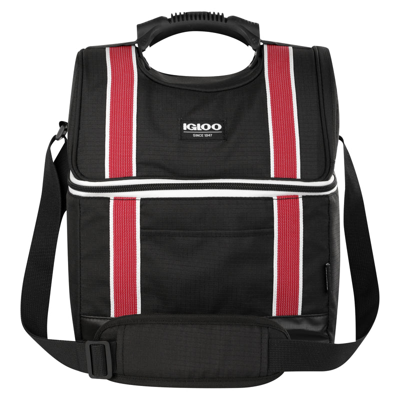 Igloo 22 Can Playmate Gripper Large Lunchbox Soft Cooler Bag, Black/Red (Used)