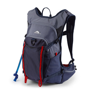 High Sierra Hydrahike 2.0 16L Hydration Water Backpack for Hiking, Gray & Red