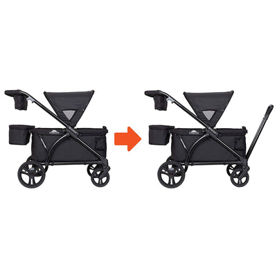 Baby Trend Expedition 2 in 1 Push or Pull Stroller Wagon Plus w/ Canopy, Black (For Parts)