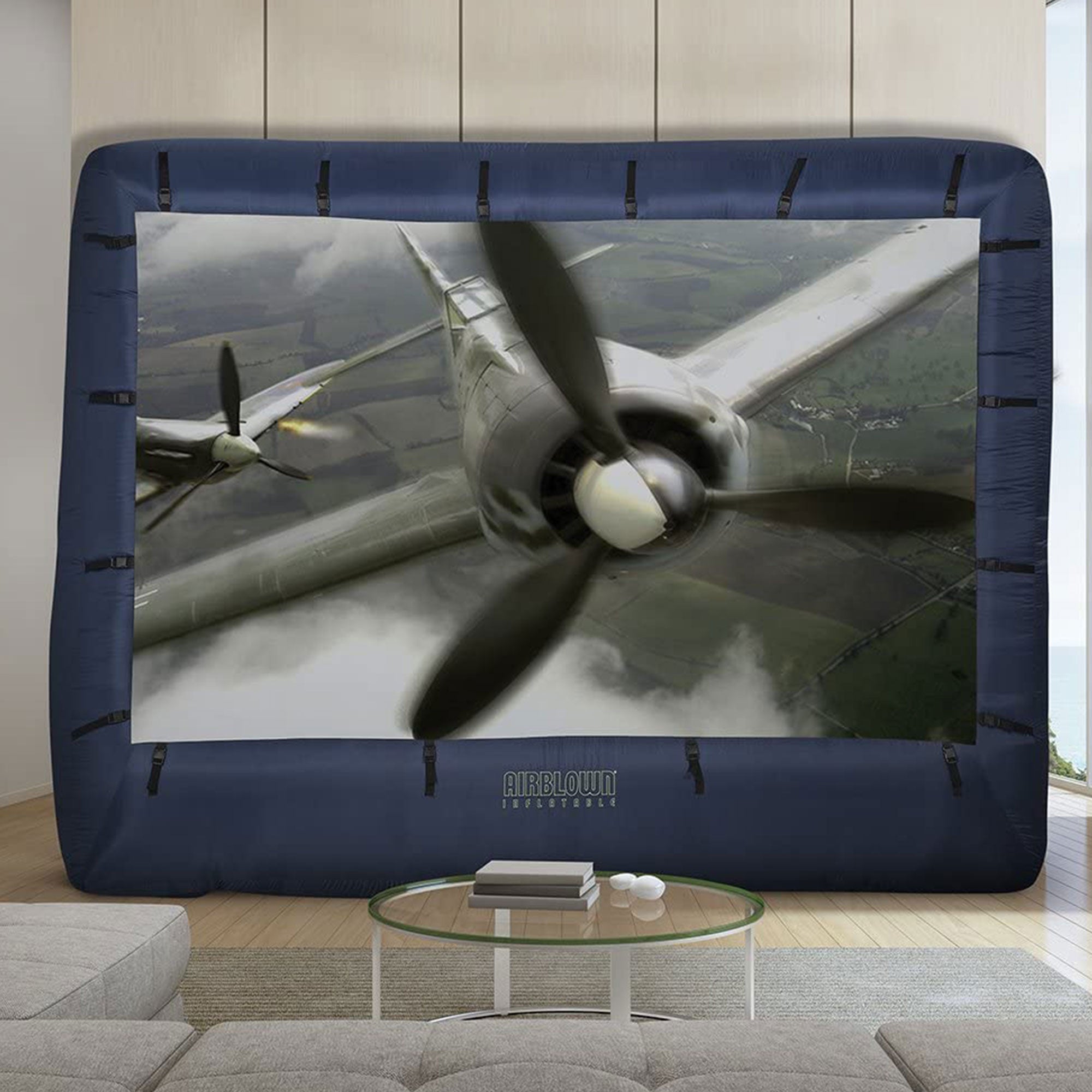 Gemmy Self Inflating Widescreen 123 Inch x 70 Inch Projection Screen (Used)