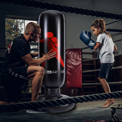 HolaHatha Inflatable Kids Punching Bag Home Boxing Equipment w/ Heavy Bag Stand