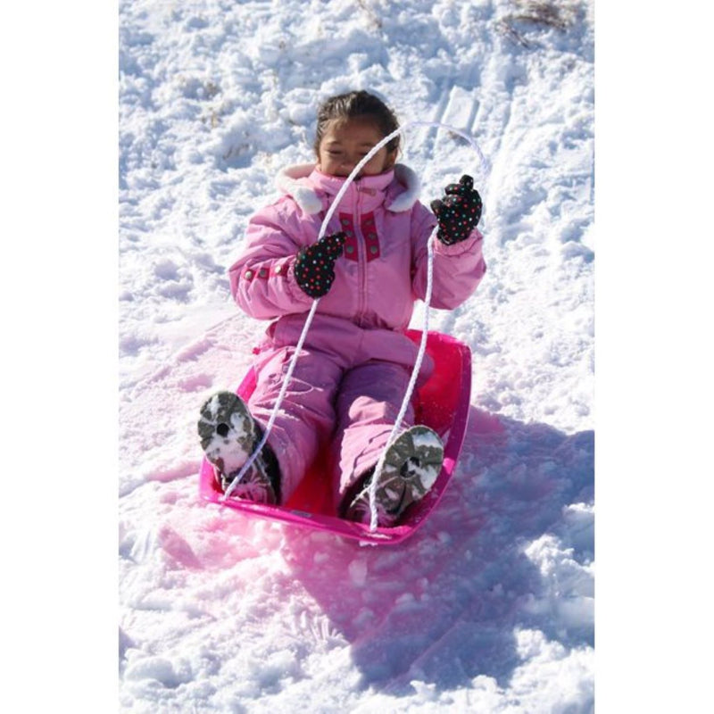 Slippery Racer Downhill Kids Toddler Plastic Toboggan Snow Sled Green (Open Box)
