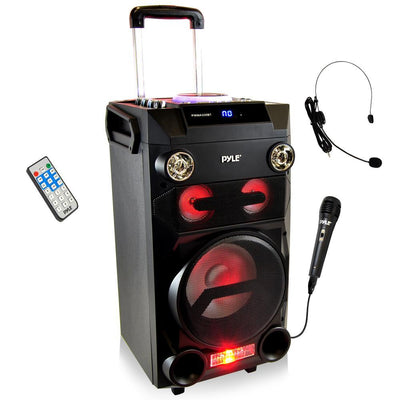 Pyle PA Loudspeaker Portable Bluetooth Karaoke Speaker System w/ Mic (2 Pack)