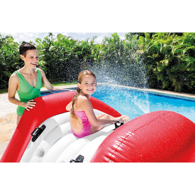 Intex Kool Splash Pool Water Slide w/ Sprayer and Swimline Pool Basketball Hoop