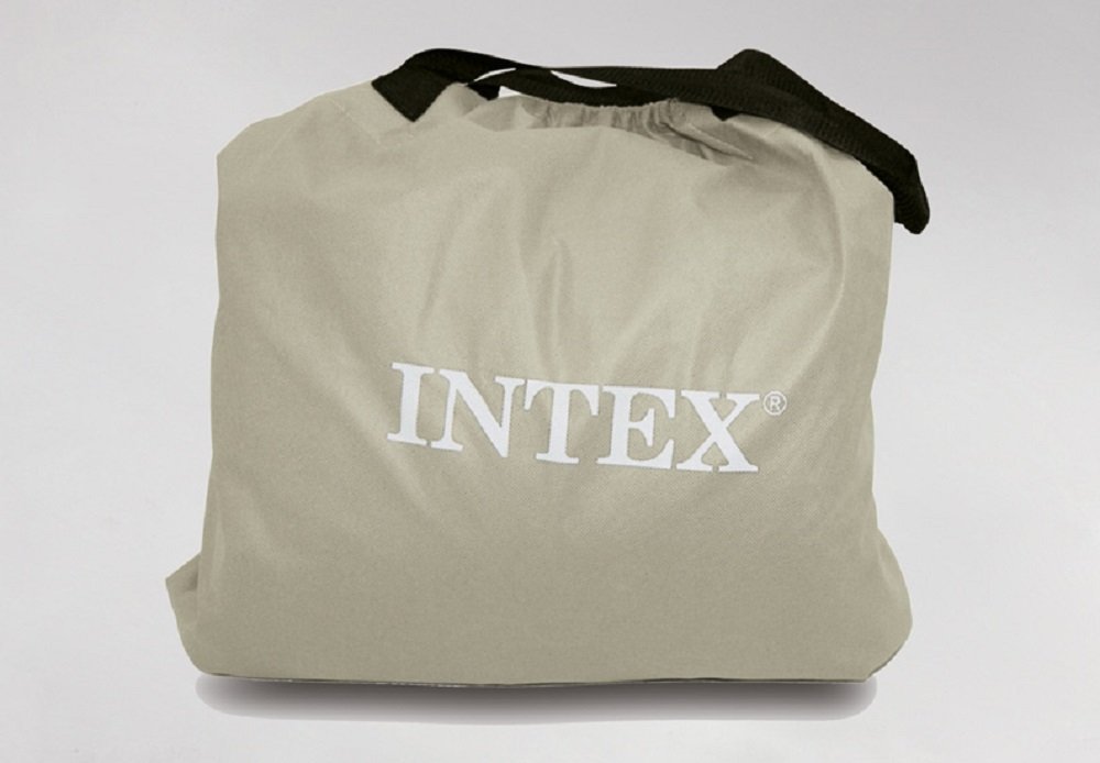 Intex Comfort Plush Raised Air Mattress w/ Built In Pump, Queen & Cordless Pump