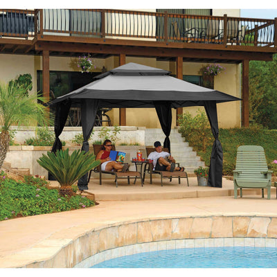 Z-Shade 13x13ft Instant Gazebo Canopy Outdoor Tent, Grey (Certified Refurbished)