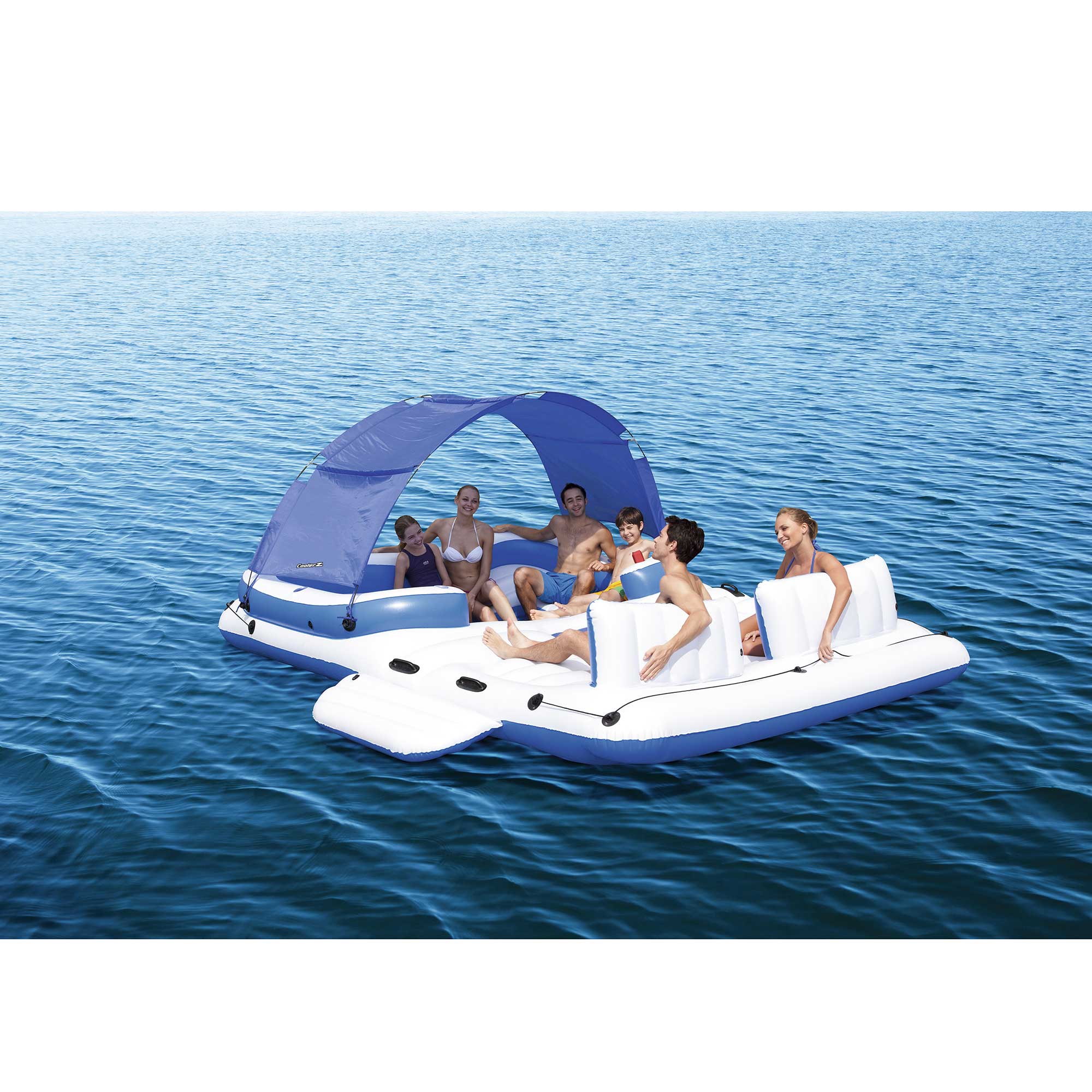 Bestway CoolerZ 6 Person Floating Island Lake/Pool Lounge & 5 Person Raft