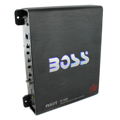 Boss Riot 1100 Watt Monoblock Car Amplifier with 4 Gauge Installation Wiring Kit