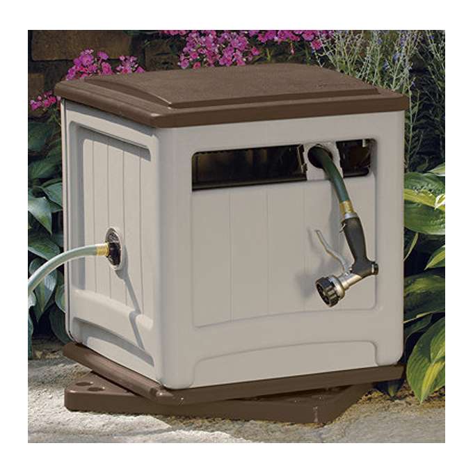 Suncast Swivel Hose Reel Storage Hideaway w/Smart Trak Hose Guide & Bin (3 Pack) - VMInnovations