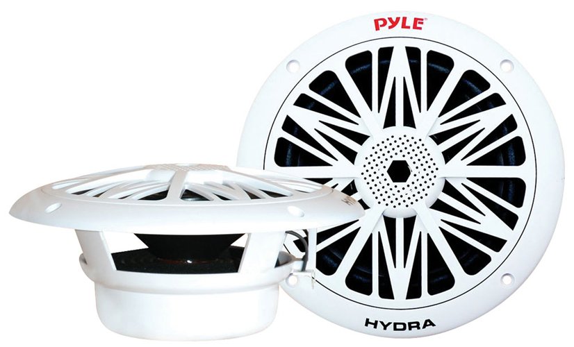 Pyle 8 Inch Poly Carbon 300 Watt 2-Way Waterproof Boat Speakers, 2 Pack, White - VMInnovations