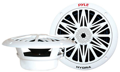 Pyle 8" 300W 2-Way Waterproof Boat Speakers White PAIR, Certified Refurbished
