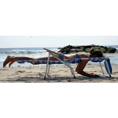 Ostrich 3-N-1 Aluminum Multi-Position Reclining Beach Chair, Striped (2 Pack) - VMInnovations