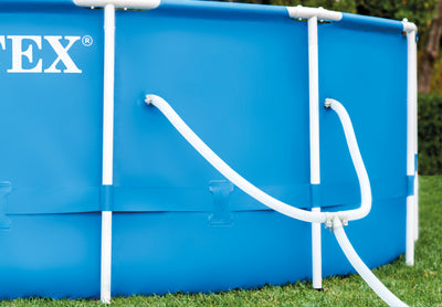 Intex 12ft x 30in Metal Frame Set Above Ground Swimming Pool & Filter (2 Pack)