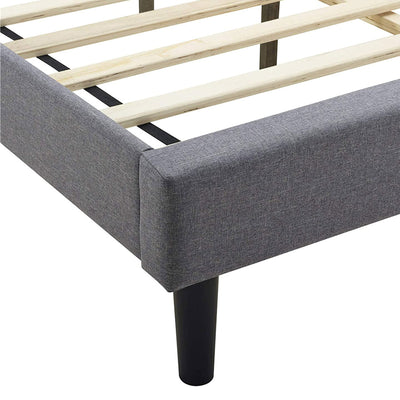 Classic Brands Mornington Tufted Upholstery Platform Bed Frame, King, Light Grey