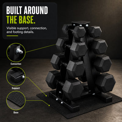 BalanceFrom Dumbbell Set with Stand, Rubber Encased Home Gym Hand Weights, 100lb