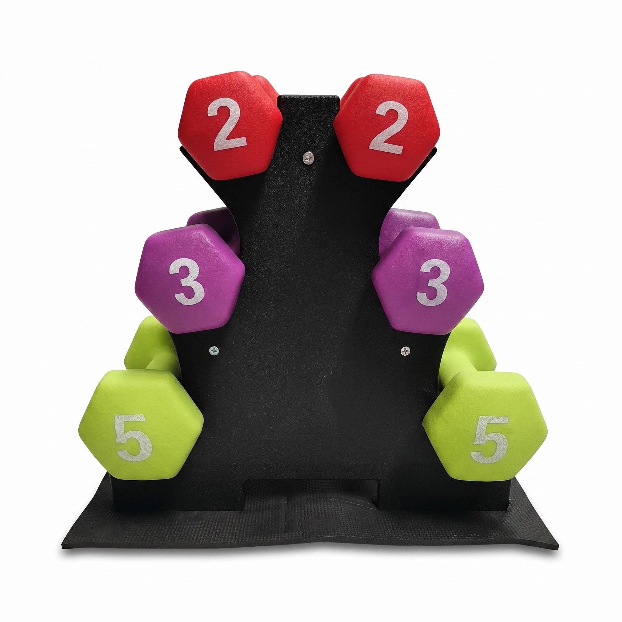Aurorafy Neoprene Dumbbell Workout Set & Rack, 2 lbs, 3 lbs, & 5 lbs, Multicolor