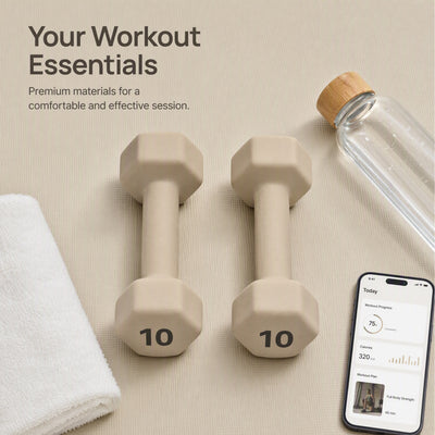 Aurorafy Neoprene Dumbbell Set w/ Rack, Pairs of 3, 5, 8, 10, 12, 15 lb Weights