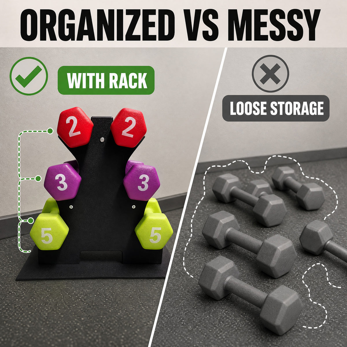 Aurorafy Neoprene Dumbbell Workout Set & Rack, 2 lbs, 3 lbs, & 5 lbs, Multicolor