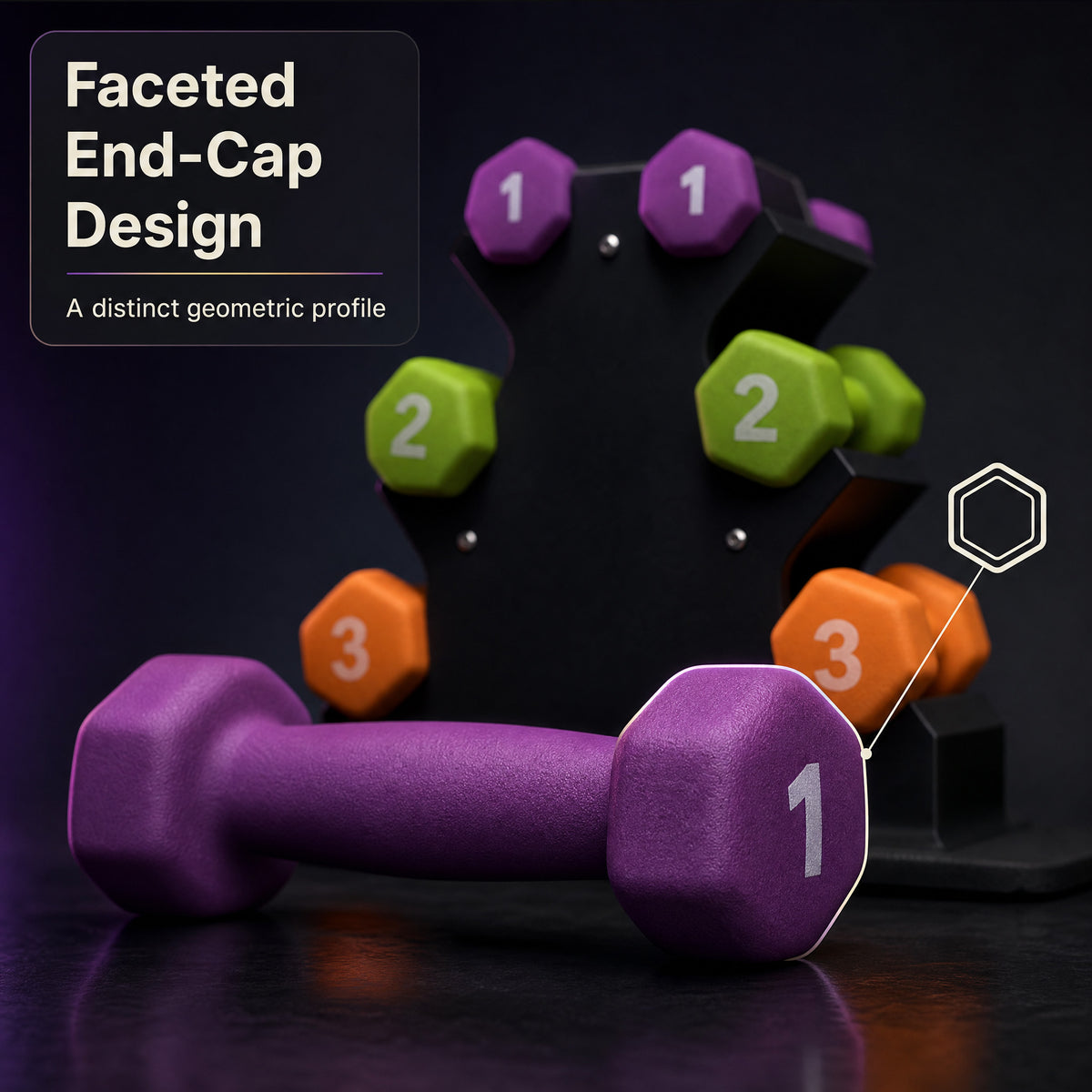 Aurorafy Neoprene Dumbbell Workout Set & Rack, 1 lbs, 2 lbs, & 3 lbs, Multicolor