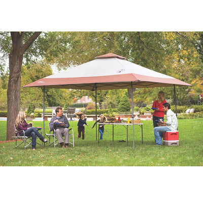 Coleman Camping Tailgating BBQ Eaved Instant Canopy Shelter 13x13' (Open Box)