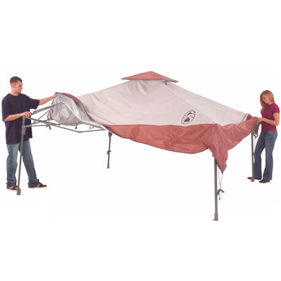 Coleman Camping Tailgating BBQ Eaved Instant Canopy Shelter 13x13' (Open Box)
