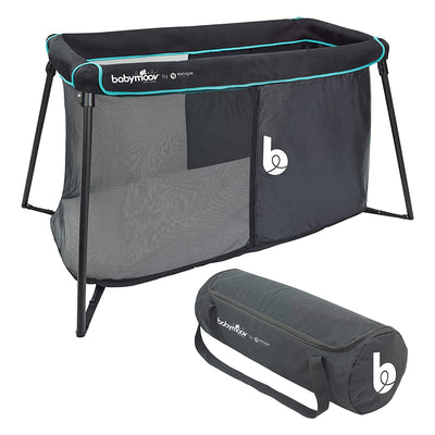 Babymoov Naos Lightweight Washable Memory Foam Travel Crib & Playpen, Black/Blue - VMInnovations