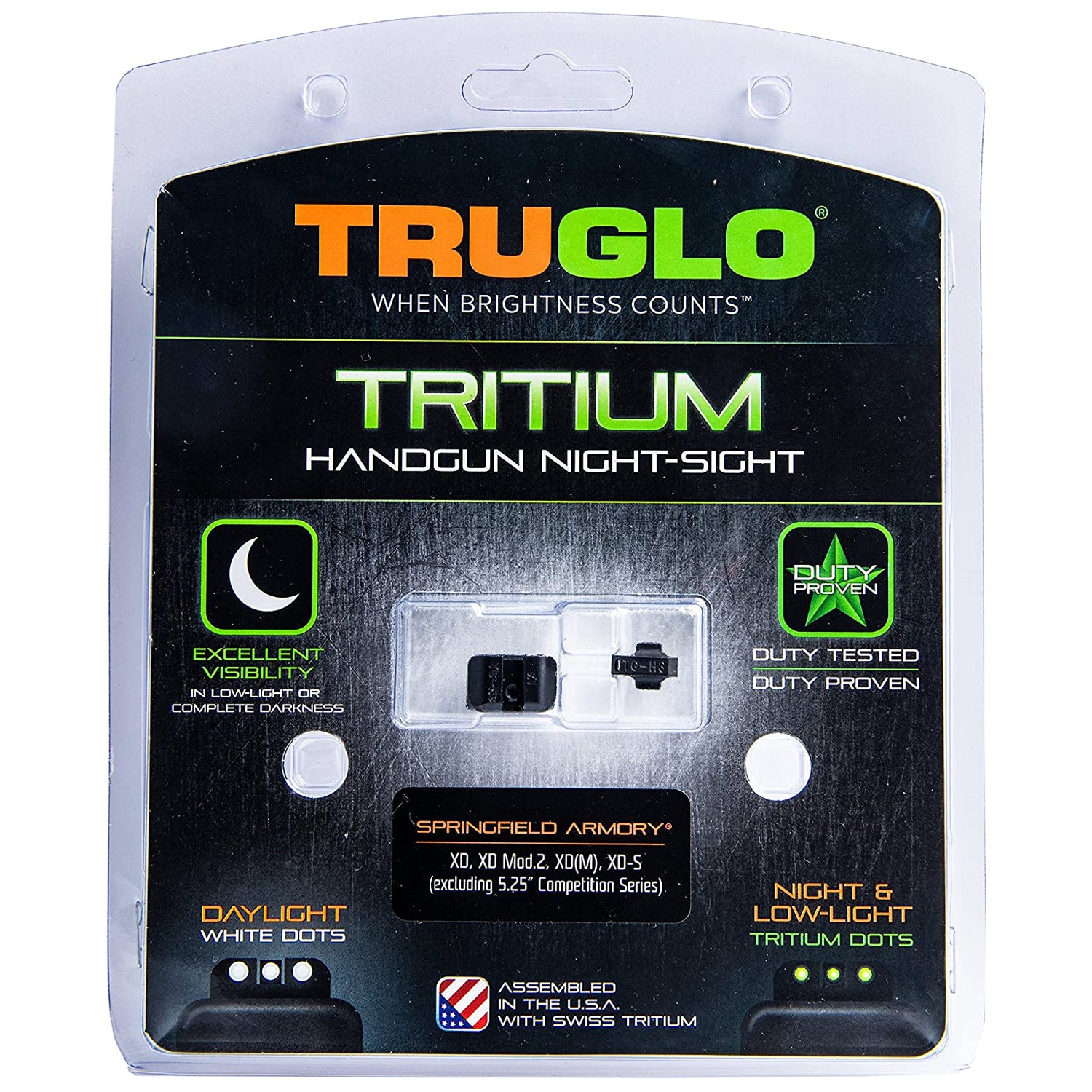 TruGlo Trit High Set Pistol Sight, Springfield XD, XDM, & XDS (Open Box)