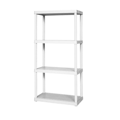 Gracious Living Light Duty Solid Plastic Shelving Unit, White (Open Box)(3 Pack)