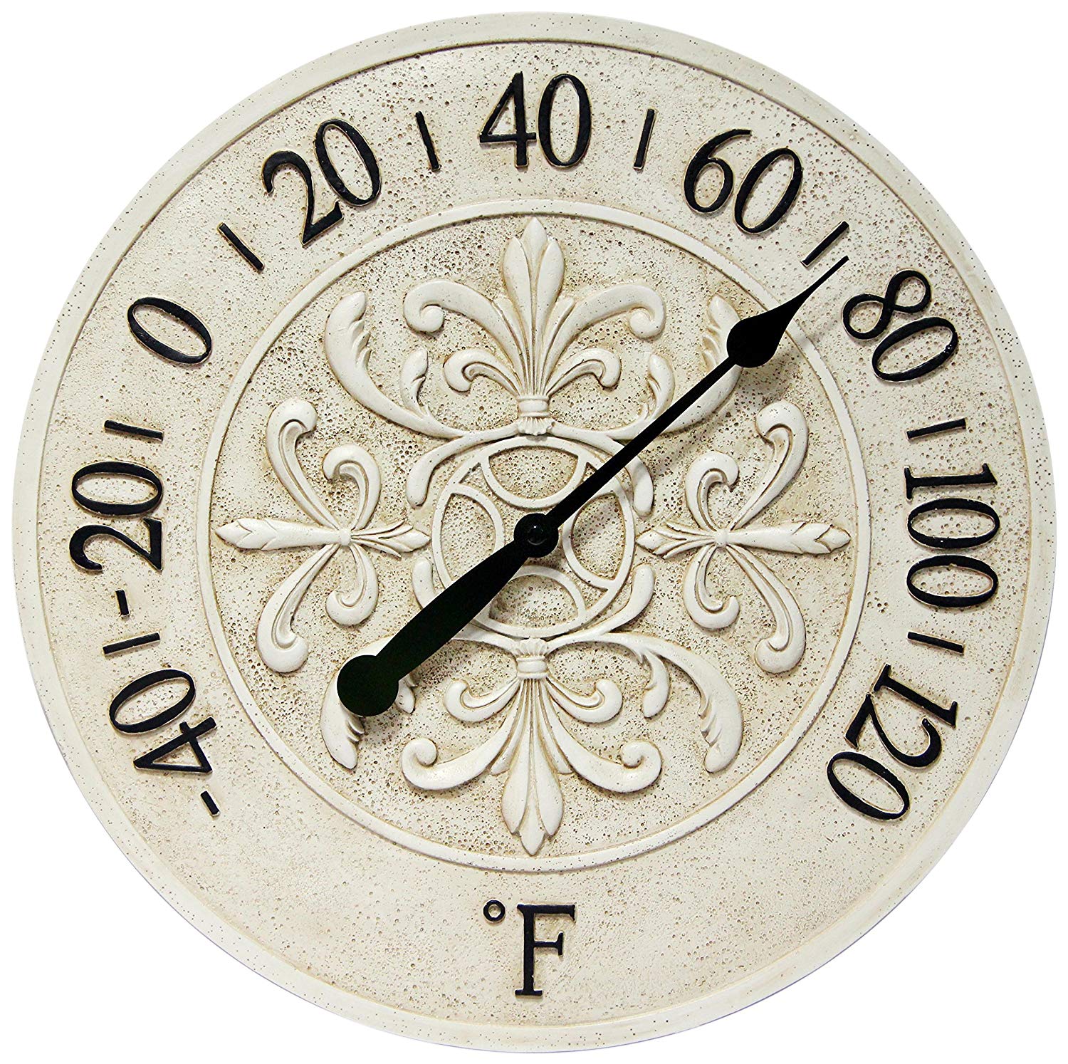 Infinity Instruments 15 In Le Blanc Fleur Faux Stone Wall Thermometer (Open Box)