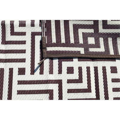 Reversible Mats 8 x 5 Foot Polypropylene Pattern Patio Rug Brown/Beige(Open Box)